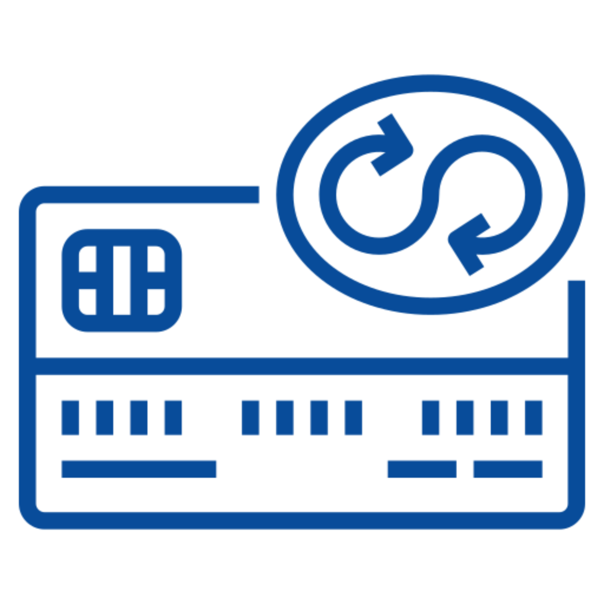 Blue credit card and recycle symbol