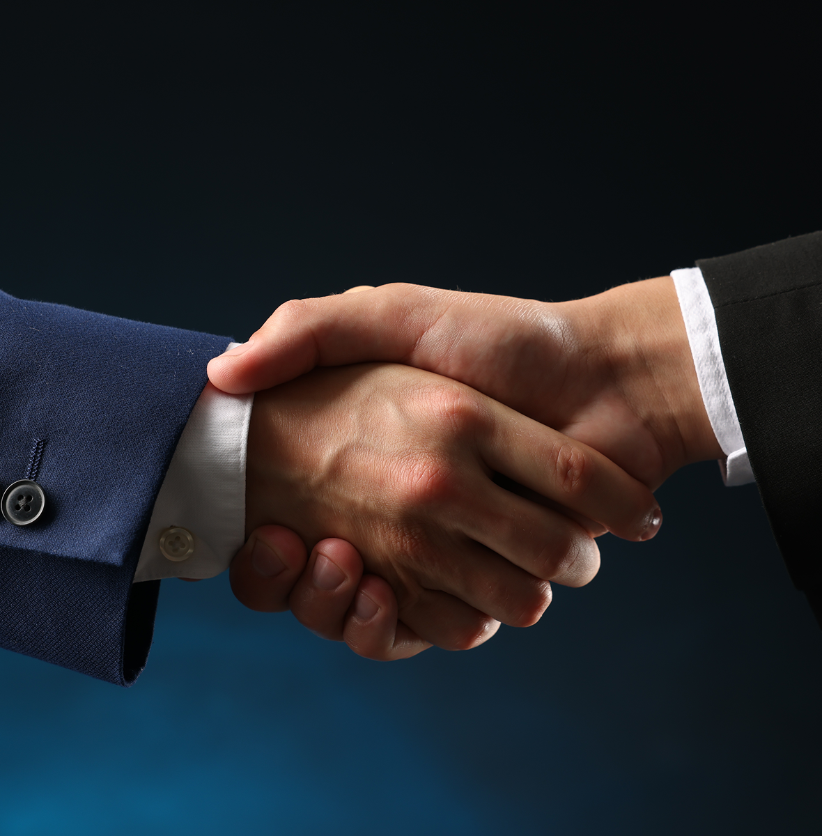 Close-up of a formal handshake
