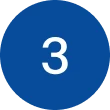 Number three on blue background