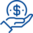 Hand holding a dollar symbol